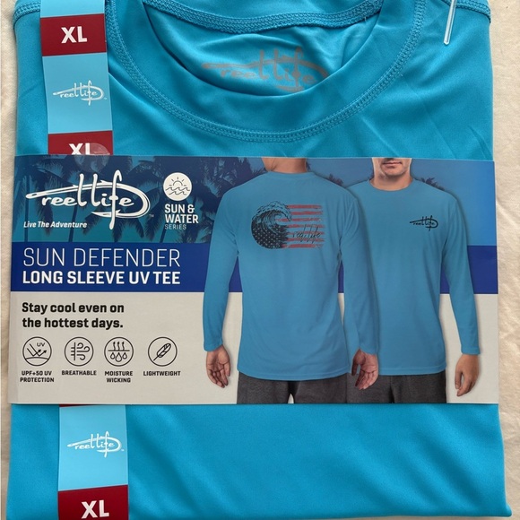 Men’s Reef Blue Long Sleeve Performance Tee NWTs - Picture 1 of 2
